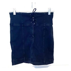 Free People black denim skirt Size 0 VGUC